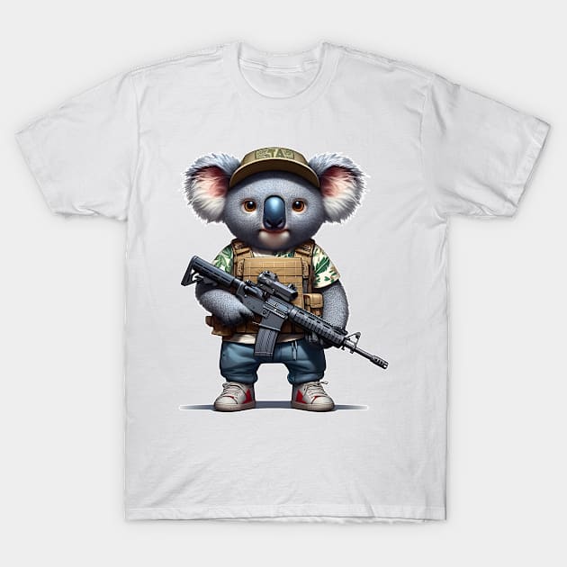 Tactical Koala T-Shirt by Rawlifegraphic